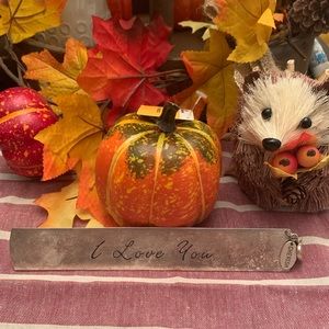 I ❤️ You tarnished metal bookmark with charms!